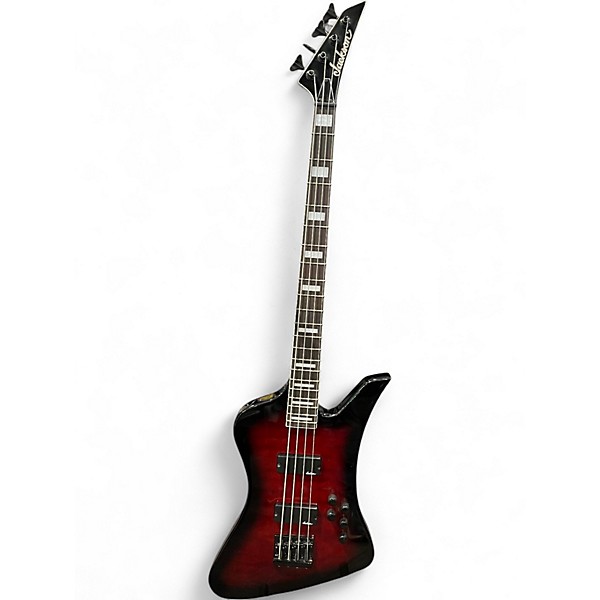 Used Jackson JS3Q Kelly Bird Crimson Red Trans Electric Bass Guitar