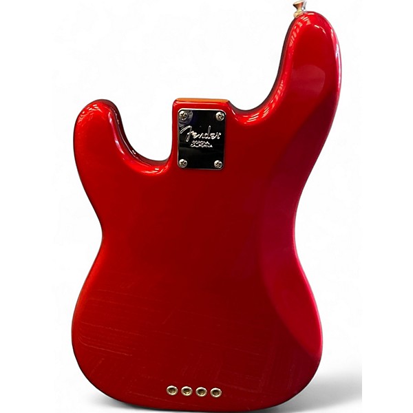 Used Fender Precision Bass Chrome Red Electric Bass Guitar