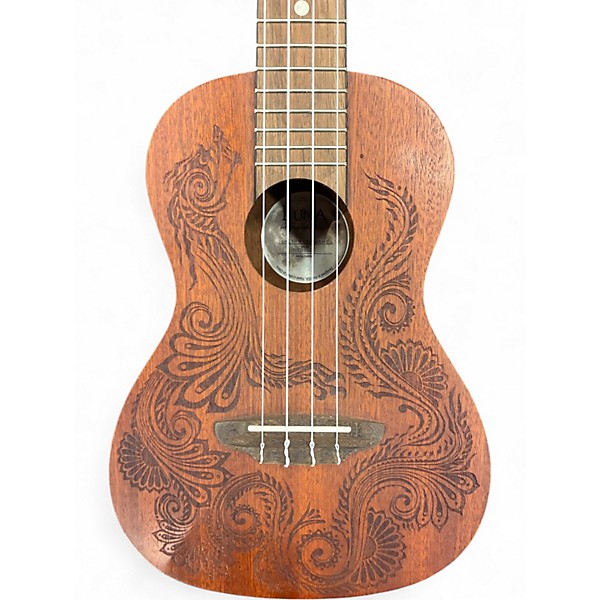Used Luna Henna Dragon Mahogany Concert Mahogany Ukulele