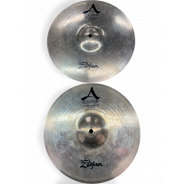 Used Zildjian 13in A Custom Hi Hat Pair Cymbal
