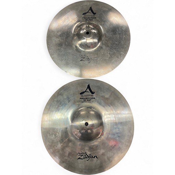 Used Zildjian 14in A CUSTOM PROJECTION HI HAT PAIR Cymbal