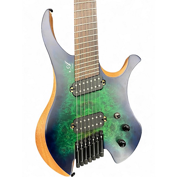 Used Agile Chiral Parallax 7 Green Blue Burst Solid Body Electric Guitar