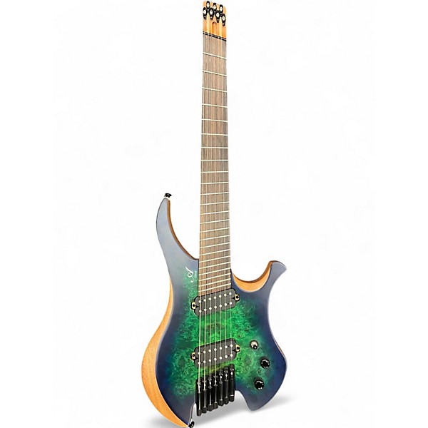 Used Agile Chiral Parallax 7 Green Blue Burst Solid Body Electric Guitar