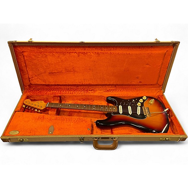 Vintage 1997 Fender Stevie Ray Vaughn Stratocaster 3 Color Sunburst Solid Body Electric Guitar