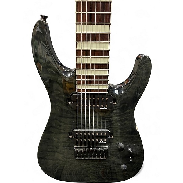 Used Jackson JS32-8 Dinky DKA 8 String Trans Black Solid Body Electric Guitar
