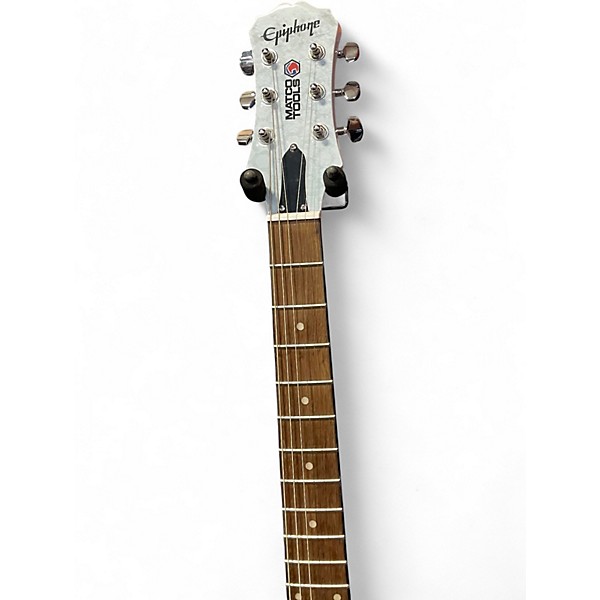 Used Epiphone les paul junior Macto Tool Edition white blue and red Solid Body Electric Guitar