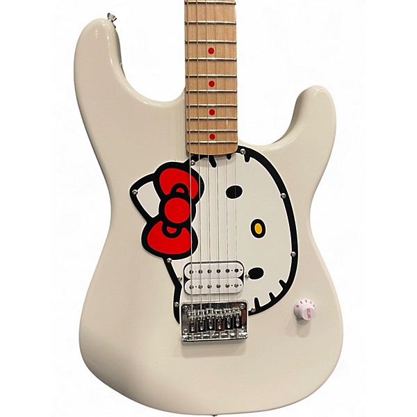 Used Fender Hello Kitty White Solid Body Electric Guitar