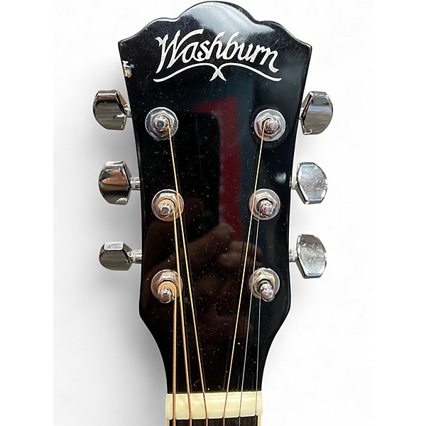 Used Washburn WA90CE Trans Black Acoustic Electric Guitar