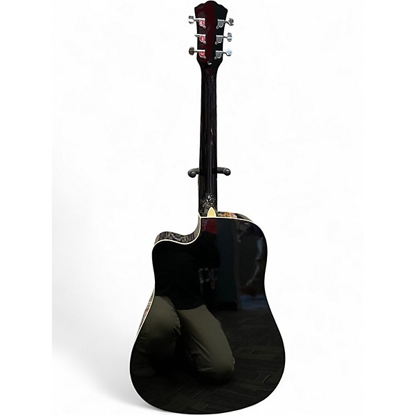 Used Washburn WA90CE Trans Black Acoustic Electric Guitar