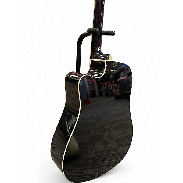 Used Washburn WA90CE Trans Black Acoustic Electric Guitar