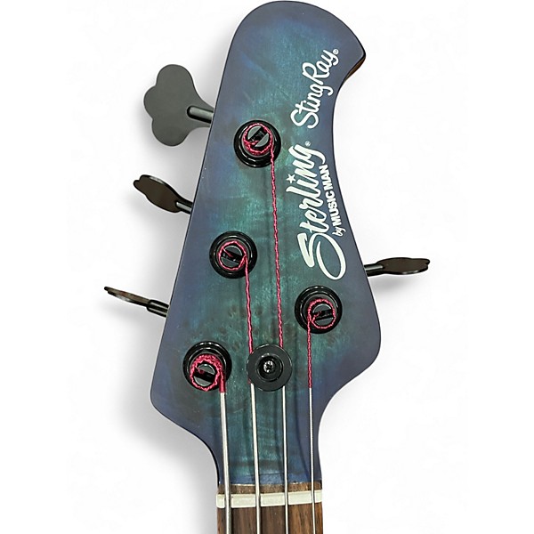 Used Sterling by Music Man Ray34 Blue Burst Electric Bass Guitar