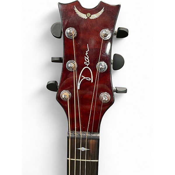 Used Dean EXQA RED BURST Acoustic Guitar