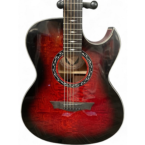 Used Dean EXQA RED BURST Acoustic Guitar