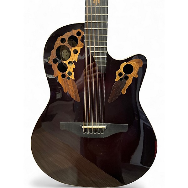 Used Ovation 1598-MEII Melissa Etheridge Signature Ruby Red Burst 12 String Acoustic Guitar