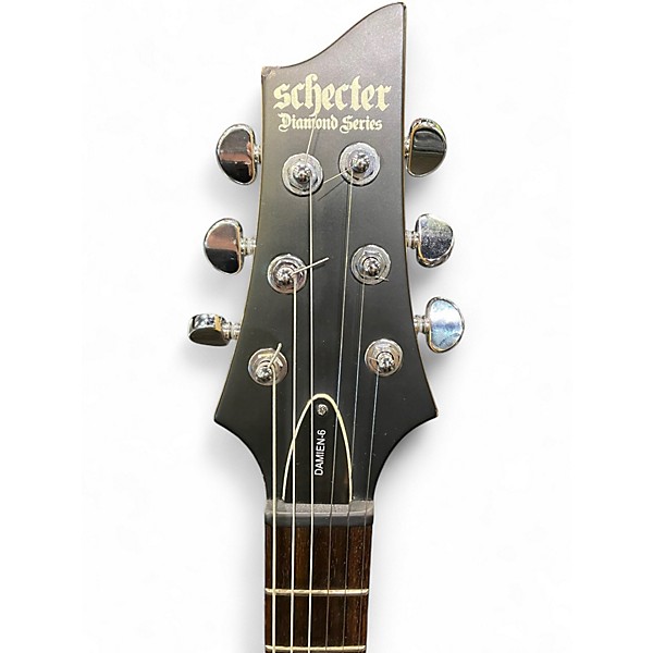 Used Schecter Guitar Research Damien 6 Satin Black Solid Body Electric Guitar