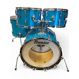 Used 1980s Premier 4 Piece Crown Chromatic Blue Drum Kit