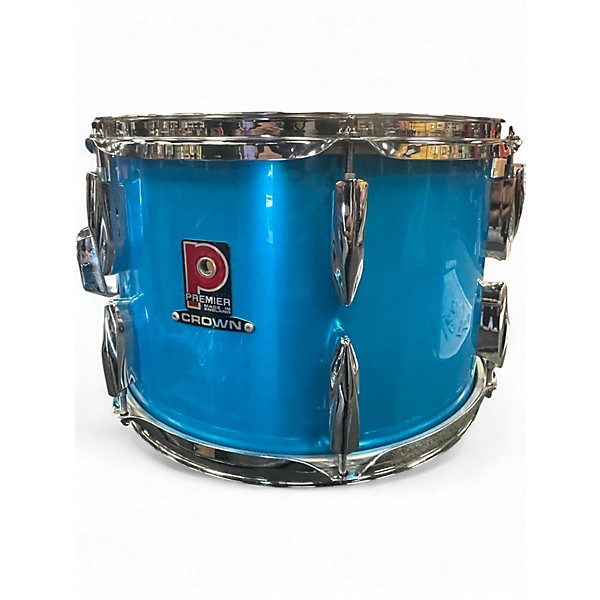Used 1980s Premier 4 Piece Crown Chromatic Blue Drum Kit