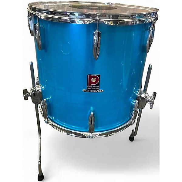 Used 1980s Premier 4 Piece Crown Chromatic Blue Drum Kit