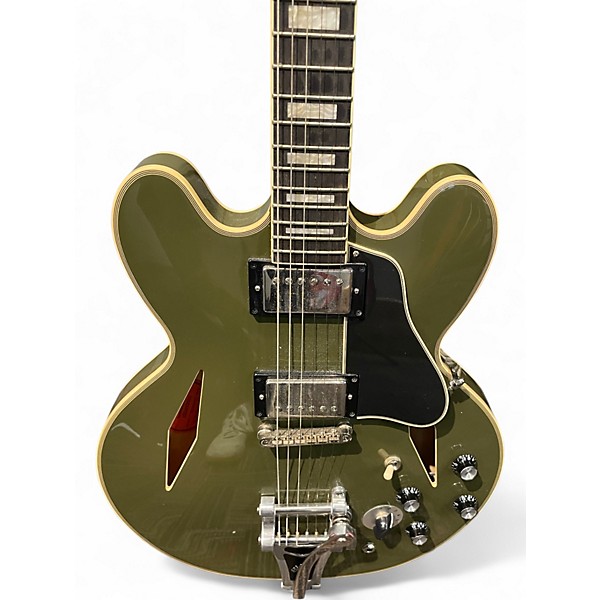 Used Epiphone SHINICHI UBUKATA ES355 OLIVE GREEN Hollow Body Electric Guitar