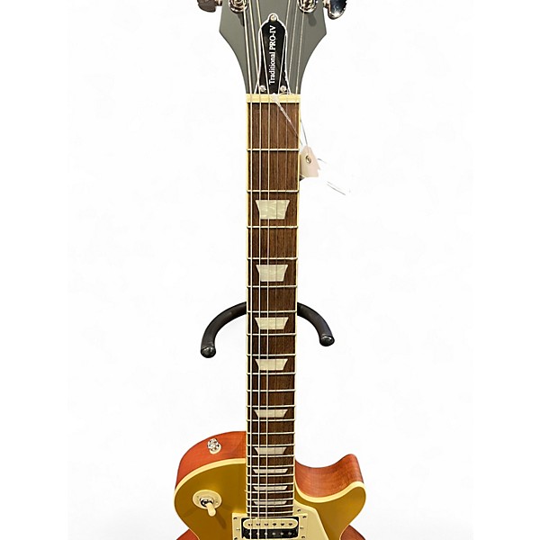 Used Epiphone Les Paul Traditional Pro IV WORN METALLIC GOLD Solid Body Electric Guitar