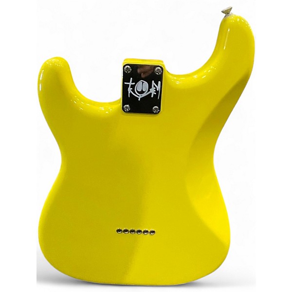 Used Fender Tom Delonge Signature Stratocaster Graffiti Yellow Solid Body Electric Guitar