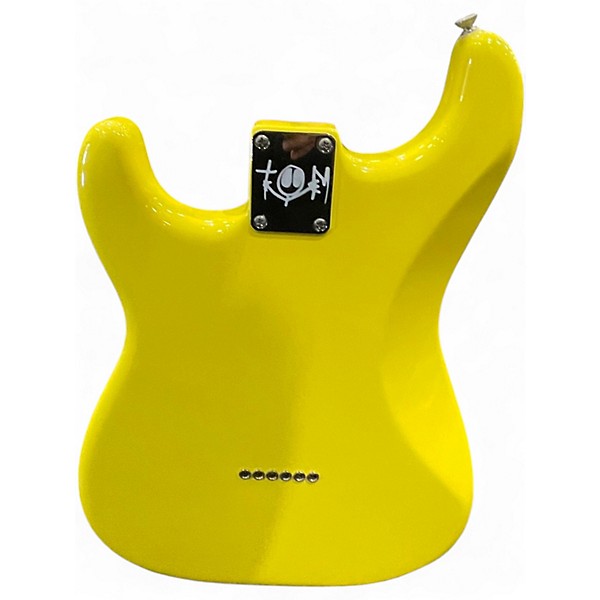 Used Fender Tom Delonge Signature Stratocaster Graffiti Yellow Solid Body Electric Guitar