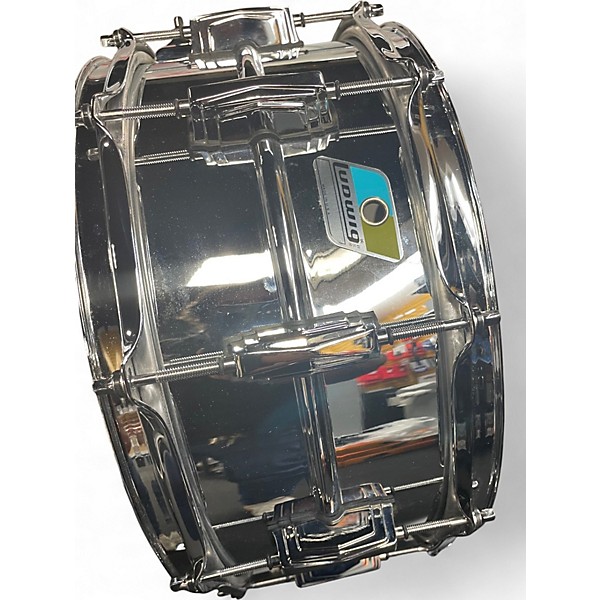 Used Ludwig 14in Supraphonic Chrome Over Brass Snare Drum Chrome Drum