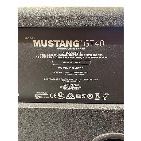 Used Fender Mustang GT 40 40W 2X6.5 Guitar Combo Amp