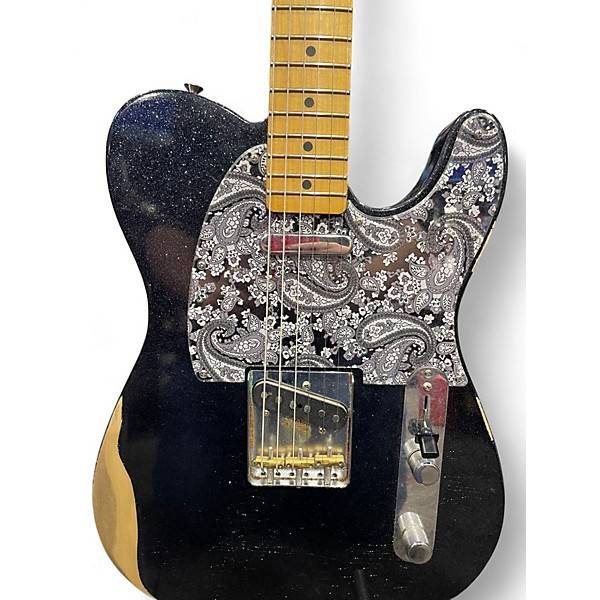 Used Fender Brad Paisley Road Worn Telecaster black sparkle Solid Body Electric Guitar