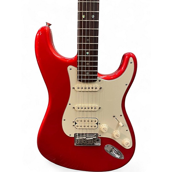Used Fender American Deluxe Stratocaster Chrome Red Solid Body Electric Guitar