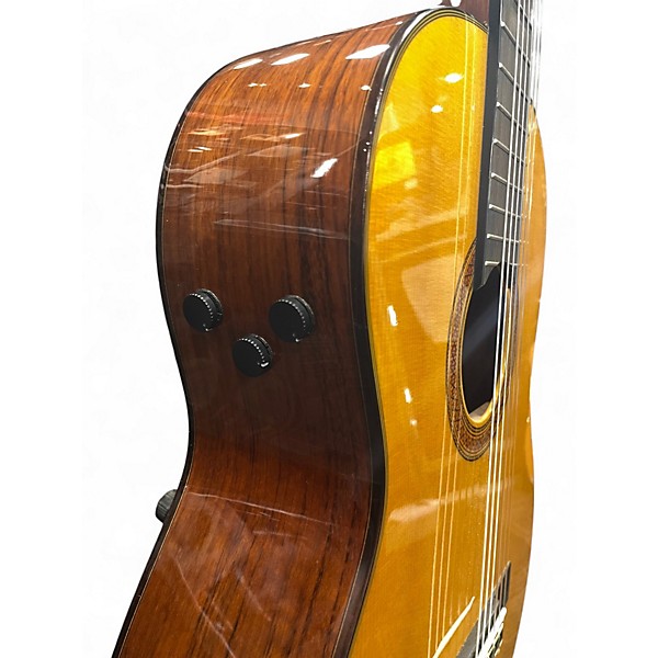 Used Yamaha CGTA Transacoustic Vintage Yellow Classical Acoustic Electric Guitar