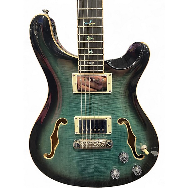 Used PRS SE Hollowbody II Piezo Peacock Blue Hollow Body Electric Guitar