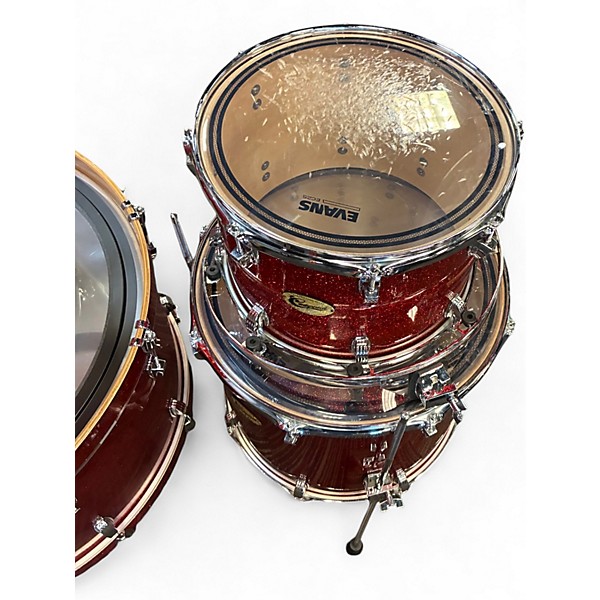 Used Ludwig 4 Piece LUDWIG CENTENNIAL ZEP  RED SPARKLE Drum Kit