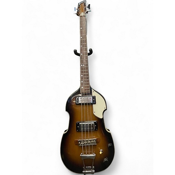 Used Univox Violin Body Bass 2 Tone Sunburst Electric Bass Guitar