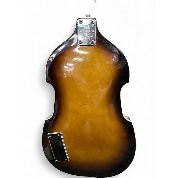 Used Univox Violin Body Bass 2 Tone Sunburst Electric Bass Guitar