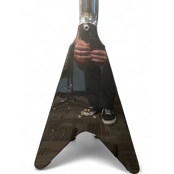 Used Epiphone DAVE MUSTAINE SIGNATURE FLYING V CUSTOM Metallic Black Solid Body Electric Guitar