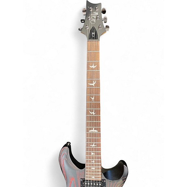Used PRS SE Swamp Ash Sandblasted LTD Black with Red  Solid Body Electric Guitar