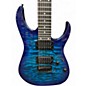 Used Ibanez Gio GRG7221QA 7 STRING RG Series Trans Blue Solid Body Electric Guitar