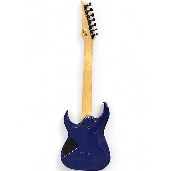 Used Ibanez Gio GRG7221QA 7 STRING RG Series Trans Blue Solid Body Electric Guitar