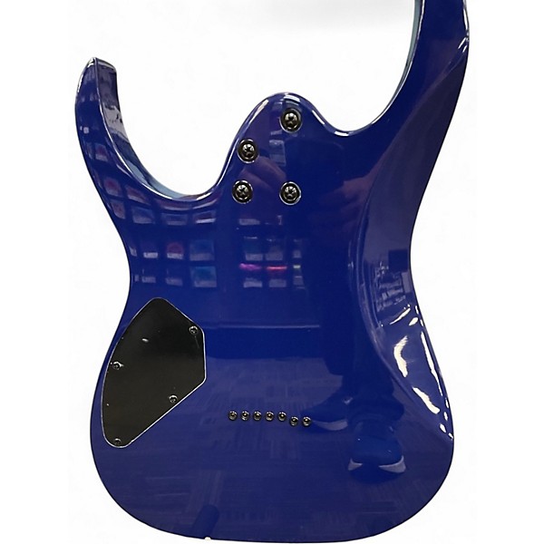 Used Ibanez Gio GRG7221QA 7 STRING RG Series Trans Blue Solid Body Electric Guitar