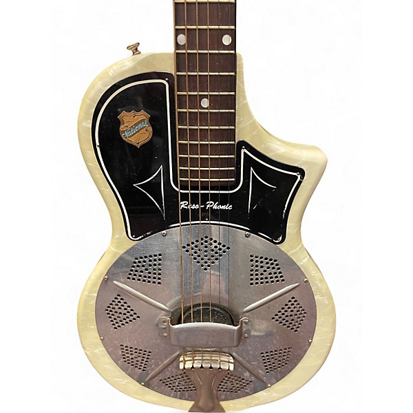 Used National Resophonic Style O White Resonator Guitar