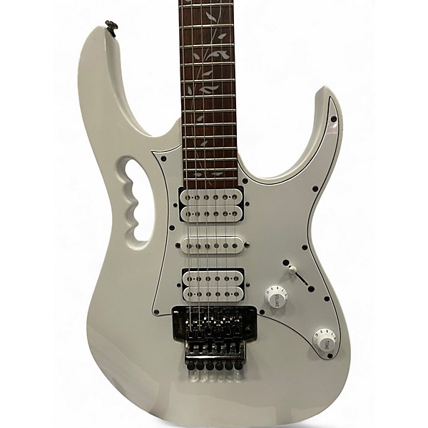 Used 2018 Ibanez JEMJR White Solid Body Electric Guitar