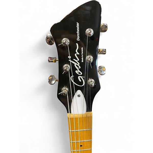 Used Richmond by Godin Dorchester Black and White Solid Body Electric Guitar
