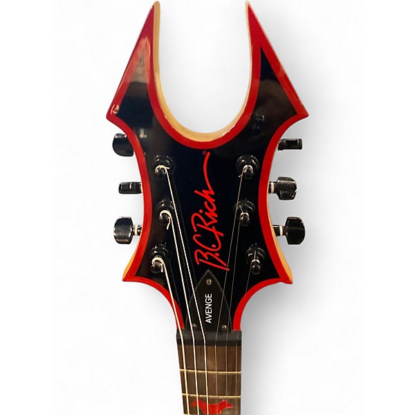 Used B.C. Rich Avenge Black and Red Solid Body Electric Guitar