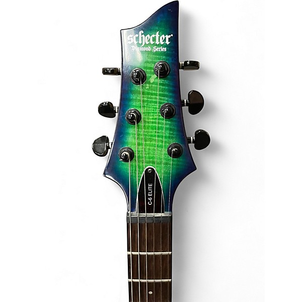 Used Schecter Guitar Research Diamond Series PT Loch Ness Green Solid Body Electric Guitar