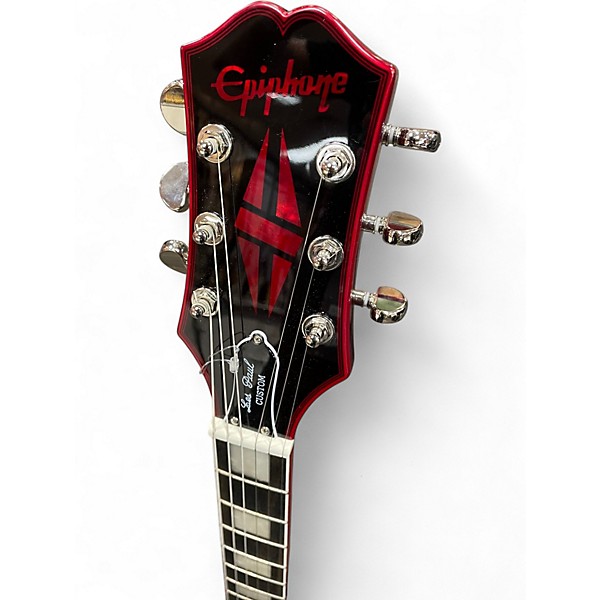 Used Epiphone LES PAUL CUSTOM WIDOW Candy Red Burst Solid Body Electric Guitar
