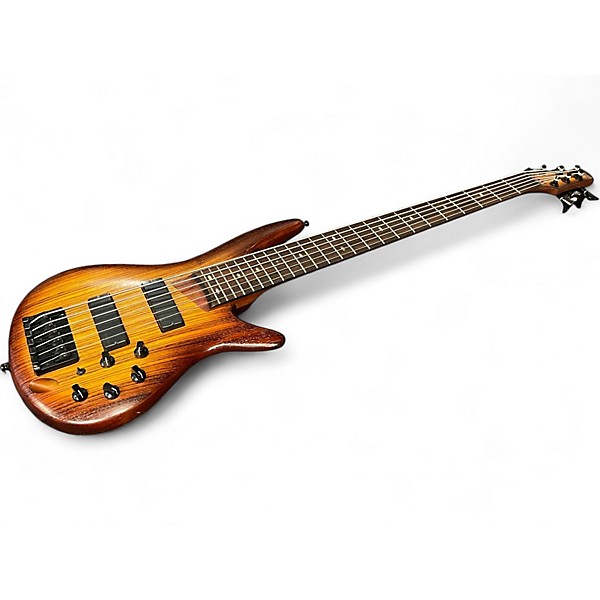 Used 2014 Ibanez SR506 6 String Tobacco Sunburst Electric Bass Guitar