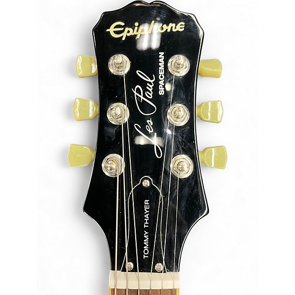 Used Epiphone Tommy Thayer Spaceman Les Paul Standard Silver Sparkle Solid Body Electric Guitar
