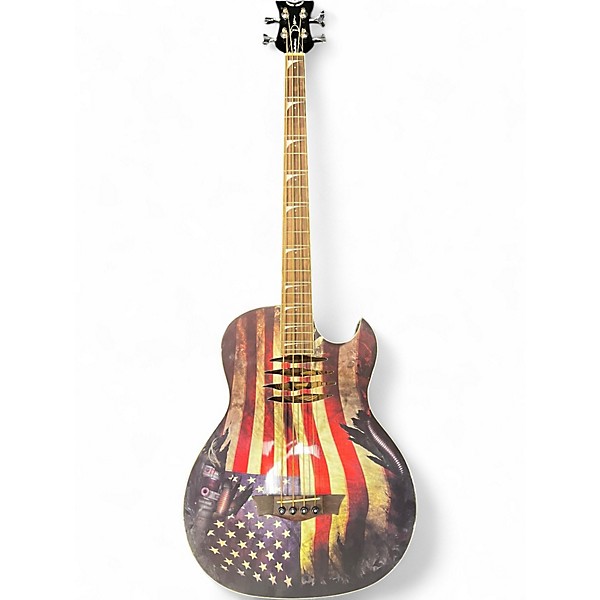 Used Dean Mako Glory USA FLAG GRAPHIC Acoustic Bass Guitar