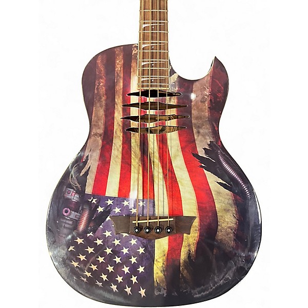 Used Dean Mako Glory USA FLAG GRAPHIC Acoustic Bass Guitar